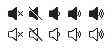 Speaker, volume level icon set collection. Sound, audio sign symbol vector