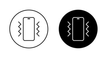 Smartphone vibrate icon on black circle. Vibration phone sign symbol vector