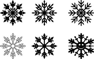 Distinctive Snowflake Icon set collection, Ideal for the Winter Season.Inscriptions Set of Artwork for Printing, Packaging, and Decoration. vector