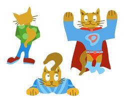 purple cats simple characters collection. stock vector
