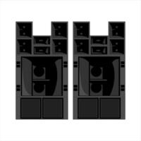 A visually striking illustration of two high-performance audio speaker systems for superior sound quality in events. vector