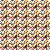 Pattern of colorful variant sweet donuts. Dessert background. Illustration vector