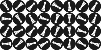 Pawn chess board game pattern in black color design illustration vector
