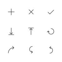 Basic user interface thin line icon set design. Web icons. vector