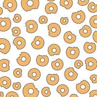 Donuts sweet pattern design on white background vector