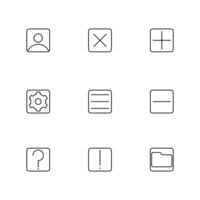 Basic user interface essential thin line icon set. Web icons. vector