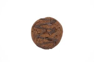 Chocolate chip cookies on white background photo