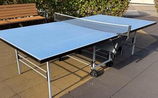 ping-pong table with a net photo