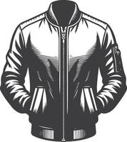 Retro Detailed Bomber Jacket Outline Design vector