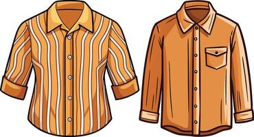 Retro Zippered Button-Up Shirt vector