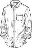 Layered Fringe Button-Up Shirt Design vector