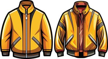 Retro Print Bomber Jacket Outline Design vector