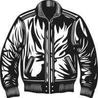 Zip-Up Utility Bomber Jacket Outline vector
