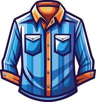 Sleek Collar Button-Up Shirt Sketch vector