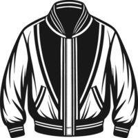 Frill Accent Bomber Jacket Outline Design vector