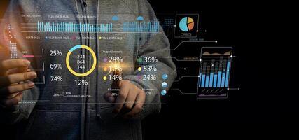 Concept of using data analysis system and collecting statistical data photo