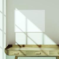 Empty framed canvas for mockups and art illustrations photo