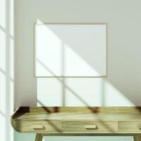 Empty framed canvas for mockups and art illustrations photo
