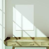 Empty framed canvas for mockups and art illustrations photo