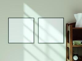Empty framed canvas for mockups and art illustrations photo