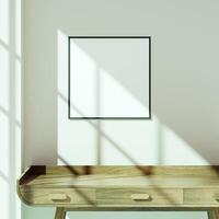 Empty framed canvas for mockups and art illustrations photo