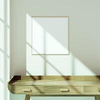 Empty framed canvas for mockups and art illustrations photo