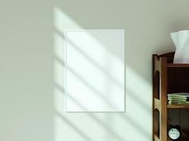 Empty framed canvas for mockups and art illustrations photo