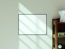 Empty framed canvas for mockups and art illustrations photo