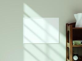 Empty framed canvas for mockups and art illustrations photo