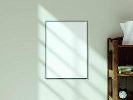Empty framed canvas for mockups and art illustrations photo