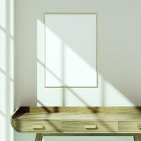 Empty framed canvas for mockups and art illustrations photo