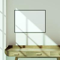 Empty framed canvas for mockups and art illustrations photo