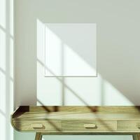 Empty framed canvas for mockups and art illustrations photo