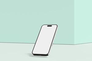 Realistic smartphone mockup. Mobile phone with isolated on white background. Device front view. 3D mobile phone with shadow. Realistic, high quality smart phone mockup for ui ux presentation photo