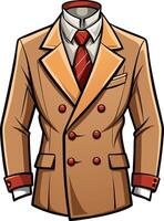 Retro Tuxedo Double-Breasted Suit Illustration vector