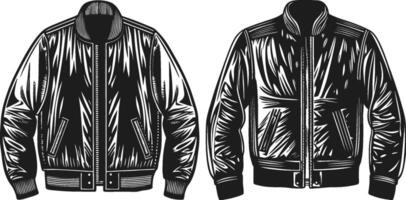 Retro Stitch Bomber Jacket Sketch vector