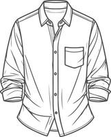 Vintage Tunic Button-Up Shirt Illustration vector