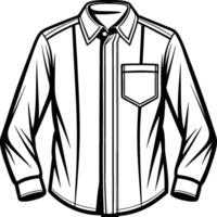 Sophisticated Tunic Button-Up Shirt Outline Design vector