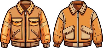 Minimalistic Zip-Up Bomber Jacket Sketch vector