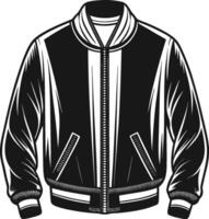 Casual Gathered Bomber Jacket Outline vector