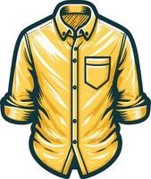 Utility Striped Button-Up Shirt Outline Design vector