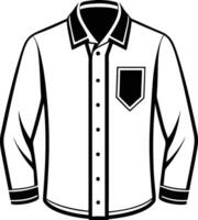 Minimalist Wide-Sleeve Button-Up Shirt Sketch vector