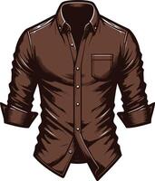 Relaxed Collarless Button-Up Shirt Sketch vector