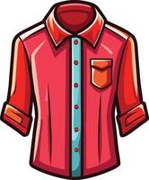 Minimalist Black Button-Up Shirt Sketch vector
