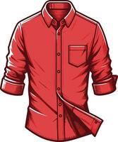 Relaxed Utility Button-Up Shirt Sketch Outline vector