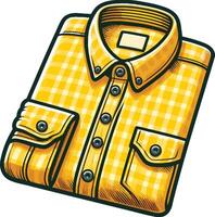 Casual Relaxed Pocket Button-Up Shirt Sketch vector