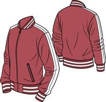 Tunic Style Bomber Jacket Sketch Outline vector