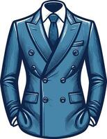 Double-Breasted Suit with Accent Buttons Sketch vector