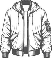Layered Tunic Utility Bomber Jacket Sketch vector