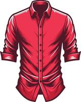 Boho Casual Button-Up Shirt vector